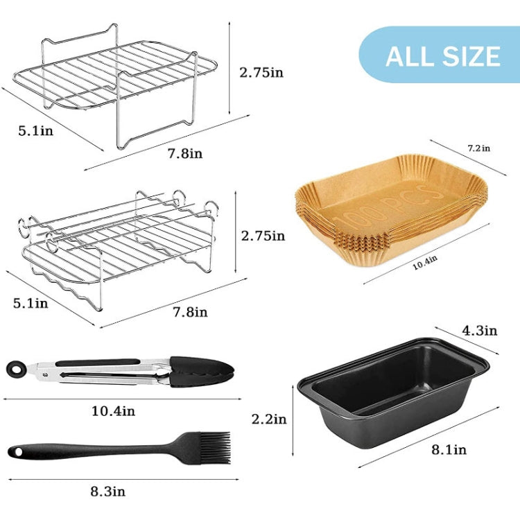 10 PCS Air Fryer Accessories Square Accessories for Ninja 3.7QT-4.2QT