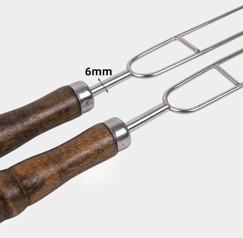 10 PCS Outdoor Picnic Barbecue Skewers BBQ Needle Fork with Carry Bag