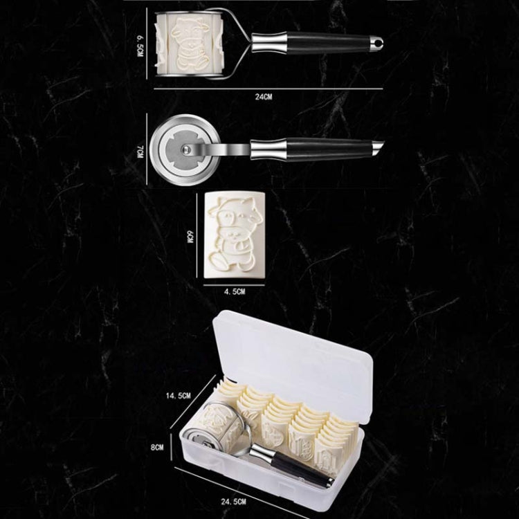 Multifunctional Roller Cookie Mold Stainless Steel Magnetic Replaceable DIY Animal Car Baking Tool