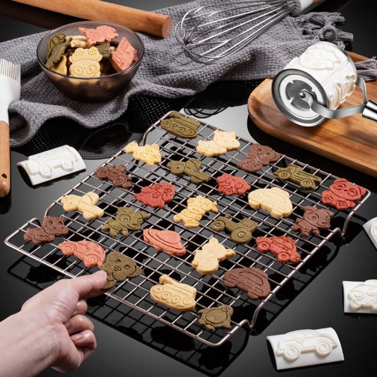 Multifunctional Roller Cookie Mold Stainless Steel Magnetic Replaceable DIY Animal Car Baking Tool