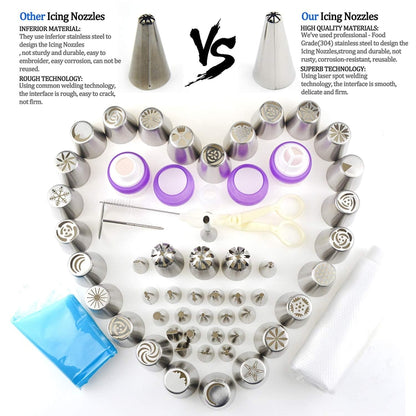 88 PCS Cake Decorating Kit Baking Supplies Piping Bags and Tips Set