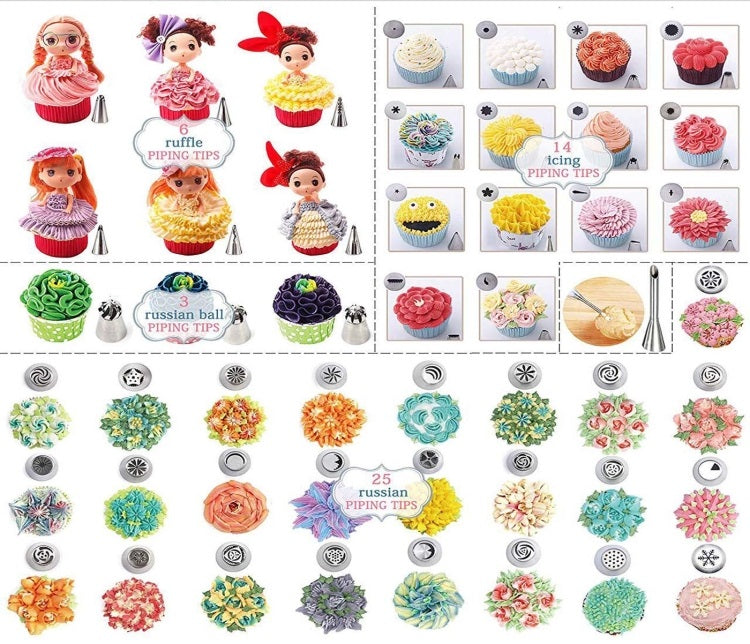 88 PCS Cake Decorating Kit Baking Supplies Piping Bags and Tips Set