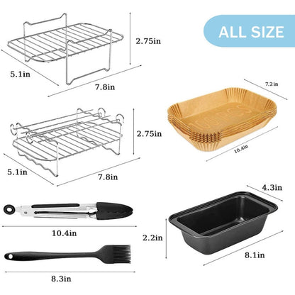10 PCS Air Fryer Accessories Square Accessories for Ninja 3.7QT-4.2QT