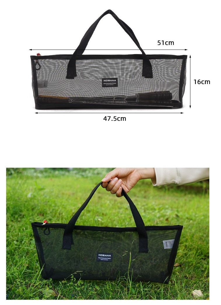 10 PCS Outdoor Picnic Barbecue Skewers BBQ Needle Fork with Carry Bag