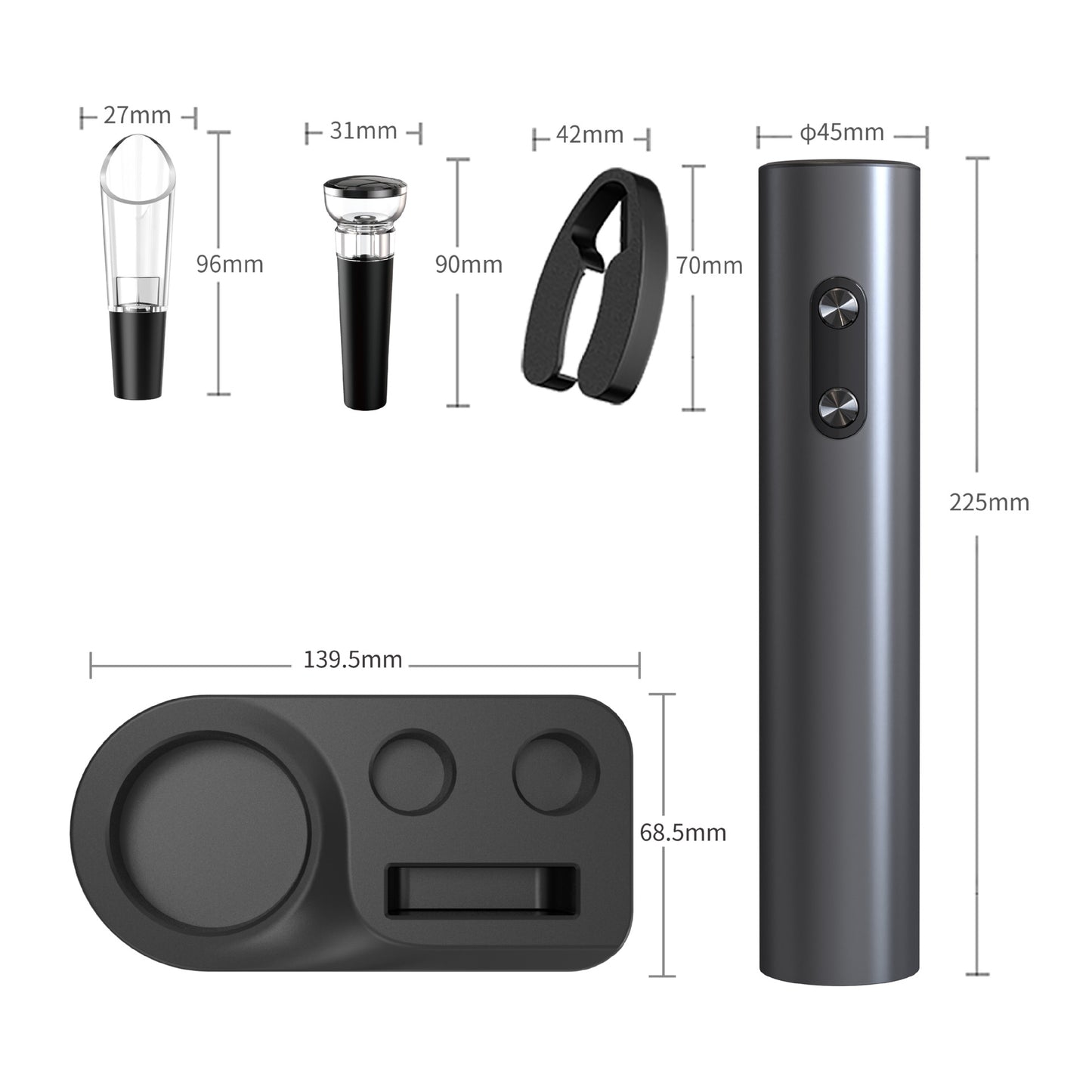 Battery-Operated Corkscrew with Foil Cutter