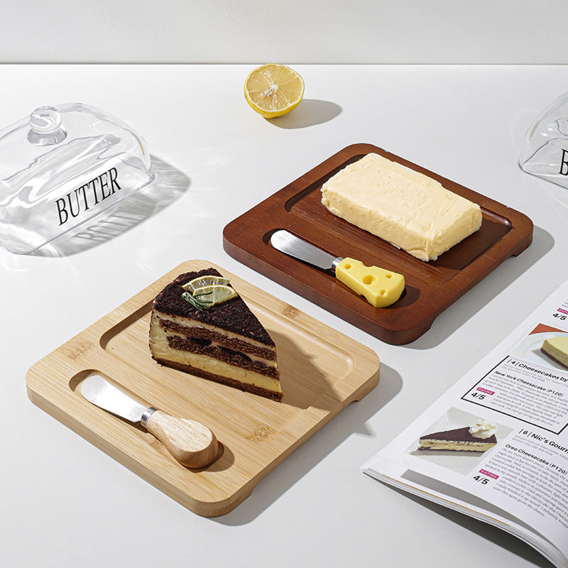 Bamboo Butter Dish with Glass Lid