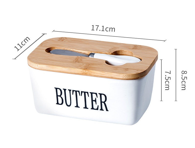 Butter Dish with Lid and Butter Curler Knife