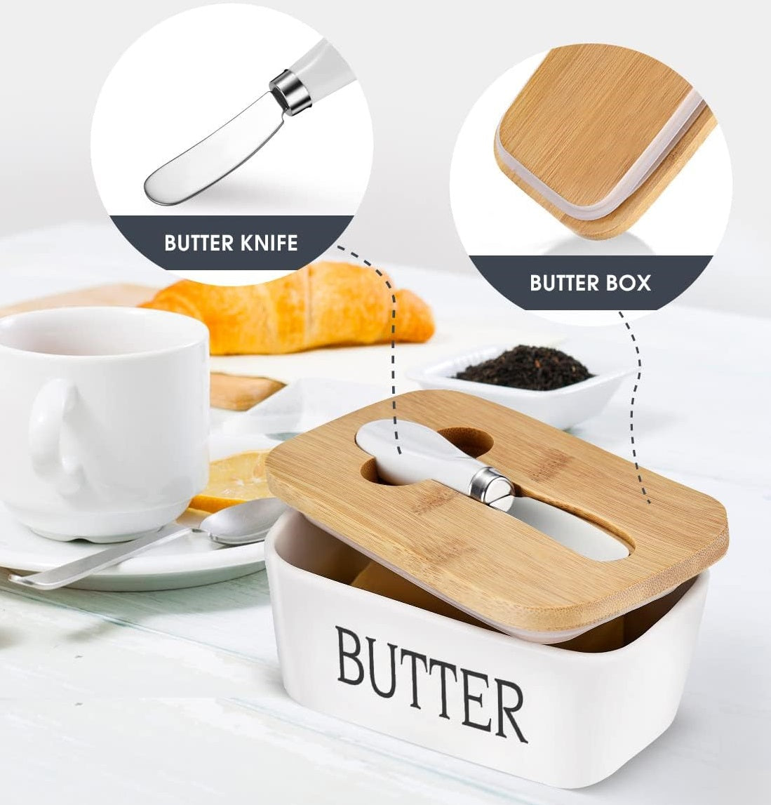 Butter Dish with Lid for Countertop