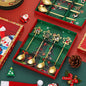Christmas Coffee Spoon Stainless Steel Xmas Creative Dinner Spoon Gift Box