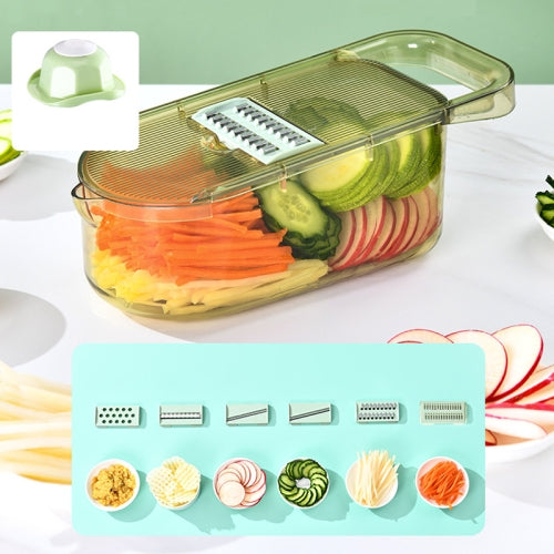 6 in 1 Vegetable Chopper Food Slicer Cutter With Drainer Basket Handguard