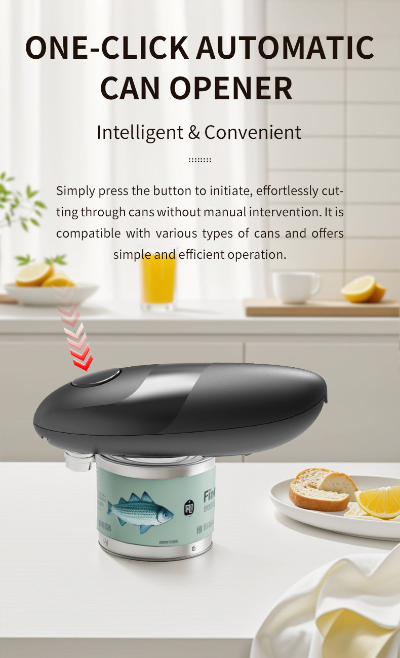 Auto Electric Can Opener For Kitchen Battery Hand Free Easy Cans Opening