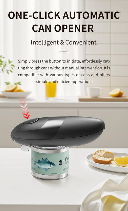 Auto Electric Can Opener For Kitchen Battery Hand Free Easy Cans Opening