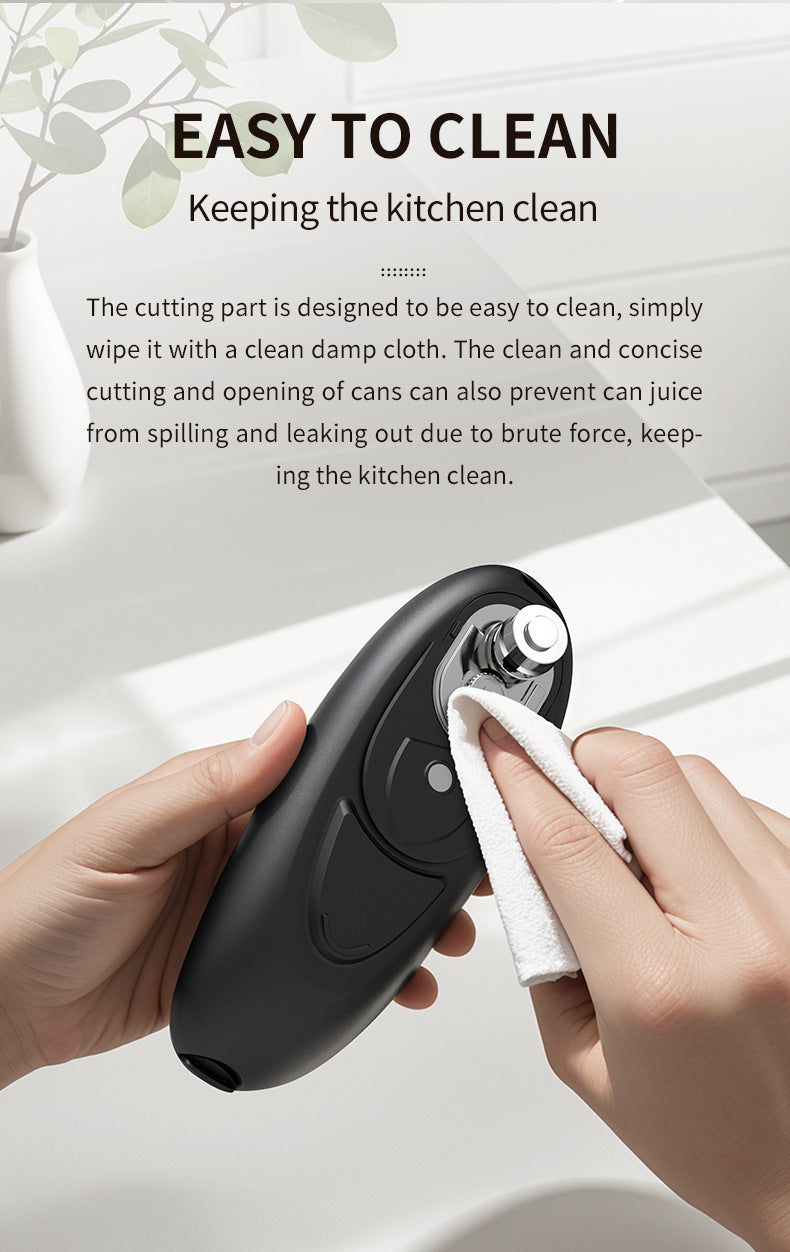 Auto Electric Can Opener For Kitchen Battery Hand Free Easy Cans Opening