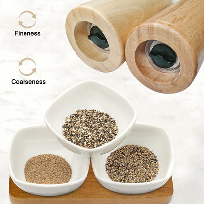 Salt and Pepper Mills with Wooden Shakers