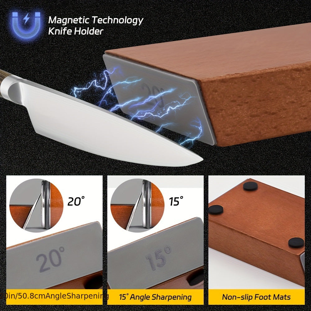 Rolling Knife Sharpener with Diamonds Made Easy 15 & 20 Degree Magnetic Angle