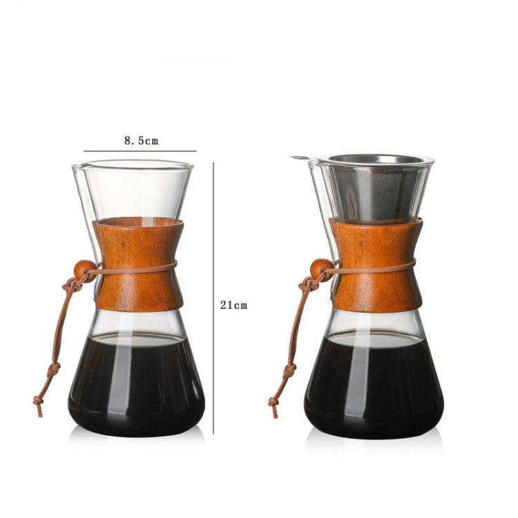 glass pour over coffee dripper with stainless steel filter for pour over brewing